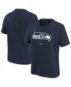 Nike Big Boys And Girls College Navy Seattle Seahawks Primary Logo Legend T-shirt In Blue