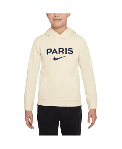 Nike Big Boys And Girls Cream Paris Saint-germain Club Pullover Hoodie