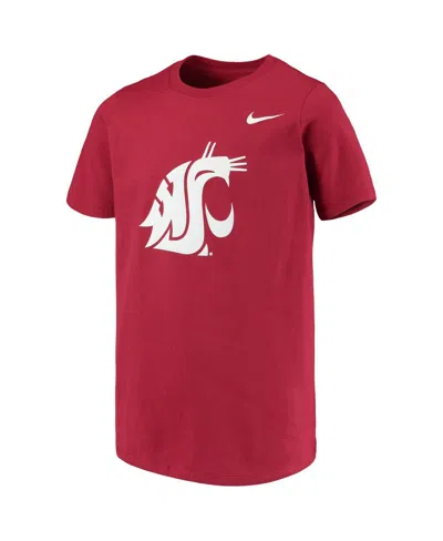 Nike Kids' Big Boys And Girls Crimson Washington State Cougars Cotton Logo T-shirt