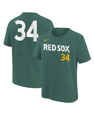 Nike Kids' Big Boys And Girls David Ortiz Green Boston Red Sox 2025 City Connect Fuse Name Number T-shirt
