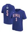 Nike Big Boys And Girls De'aaron Fox Blue Sacramento Kings 2024/25 City Edition Name Number T-shirt In Blue