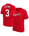 Nike Big Boys And Girls Dylan Crews Red Washington Nationals Player Name Number T-shirt In Red