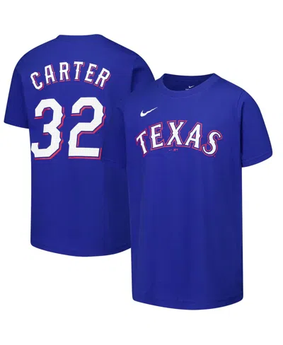 Nike Kids' Big Boys And Girls Evan Carter Royal Texas Rangers Name Number T-shirt