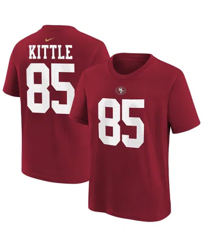 Nike Big Boys And Girls George Kittle Scarlet San Francisco 49ers Player Name Number T-shirt In Red
