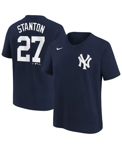Nike Big Boys And Girls Giancarlo Stanton Navy New York Yankees Player Name Number T-shirt