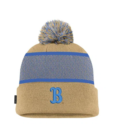 Nike Big Boys And Girls Gold Ucla Bruins 2024 Sideline Peak Cuffed Knit Hat With Pom