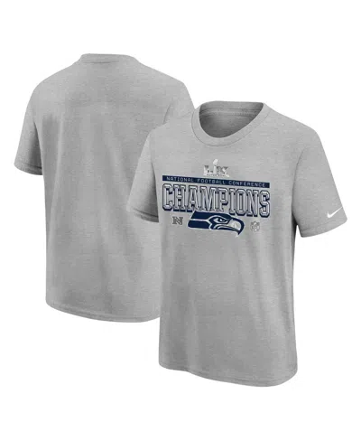 Nike Big Boys And Girls Gray Seattle Seahawks 2025 Nfc Champions Locker Room Trophy Collection Authentic 