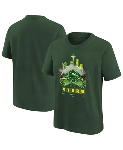Nike Kids' Big Boys And Girls Green Seattle Storm Original Content T-shirt