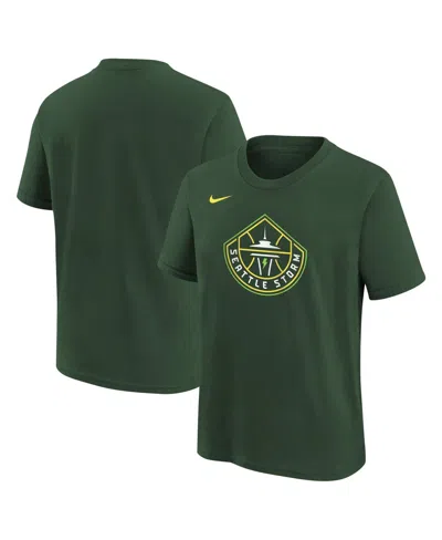 Nike Kids' Big Boys And Girls Hunter Green Seattle Storm Essential Logo T-shirt