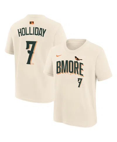 Nike Big Boys And Girls Jackson Holliday Cream Baltimore Orioles 2026 City Connect Name Number T-shirt In Neutral
