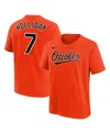 Nike Big Boys And Girls Jackson Holliday Orange Baltimore Orioles Name Number T-shirt In Orange