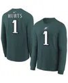 Nike Big Boys And Girls Jalen Hurts Midnight Green Philadelphia Eagles Player Name Number Long Sleeve T-s In Green