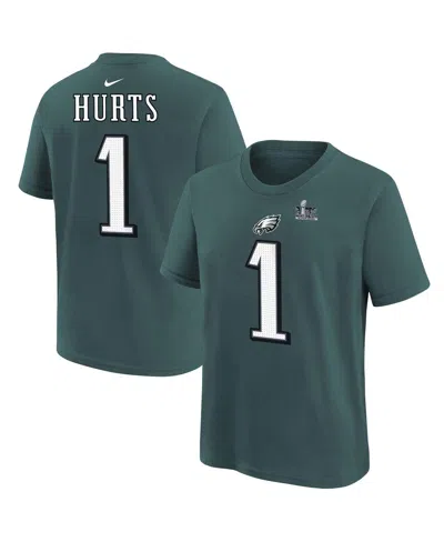 Nike Big Boys And Girls Jalen Hurts Midnight Green Philadelphia Eagles Super Bowl Lix Player Name Number 