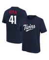 Nike Big Boys And Girls Joe Ryan Navy Minnesota Twins Name Number T-shirt In Navy