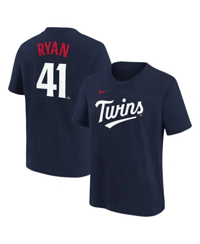 Nike Kids' Big Boys And Girls Joe Ryan Navy Minnesota Twins Name Number T-shirt