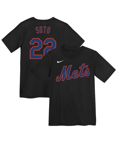Nike Kids' Big Boys And Girls Juan Soto Black New York Mets Name Number T-shirt