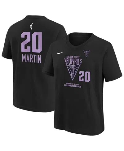 Nike Kids' Big Boys And Girls Kate Martin Eclipse Black Golden State Valkyries Explorer Edition Name Number T-s