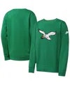 Nike Big Boys And Girls Kelly Green Philadelphia Eagles Rewind Essential Pullover Crewneck Sweatshirt In Green