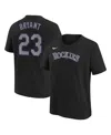 Nike Big Boys And Girls Kris Bryant Black Colorado Rockies Home Player Name Number T-shirt In Black