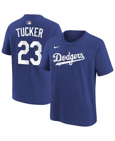 Nike Big Boys And Girls Kyle Tucker Royal Los Angeles Dodgers Name And Number T-shirt In Blue