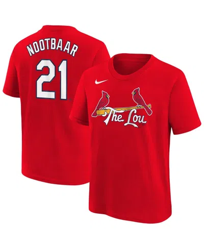 Nike Kids' Big Boys And Girls Lars Nootbaar Red St. Louis Cardinals Fuse City Connect Name Number T-shirt
