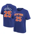 Nike Big Boys And Girls Mikal Bridges Blue New York Knicks Icon Name Number T-shirt In Blue