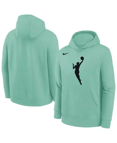 Nike Kids' Youth  Mint Wnba Logo Essential Team Pullover Hoodie In Green