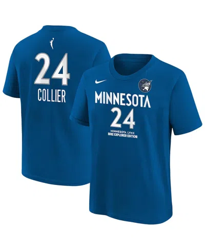 Nike Kids' Big Boys And Girls Napheesa Collier Blue Minnesota Lynx Explorer Edition Name Number T-shirt