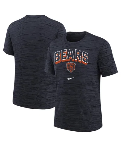 Nike Kids' Big Boys And Girls Navy Chicago Bears Sideline Velocity Performance T-shirt In Black
