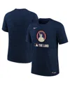 Nike Big Boys And Girls Navy Cleveland Guardians Authentic Collection City Connect Velocity Performance T