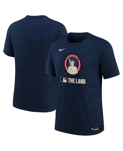 Nike Kids' Big Boys And Girls Navy Cleveland Guardians Authentic Collection City Connect Velocity Performance T In Blue