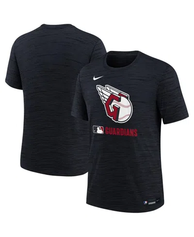 Nike Kids' Big Boys And Girls Navy Cleveland Guardians Authentic Collection Velocity Performance T-shirt In Black