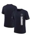 Nike Big Boys And Girls Navy Dallas Cowboys Sideline Velocity Performance T-shirt In Navy