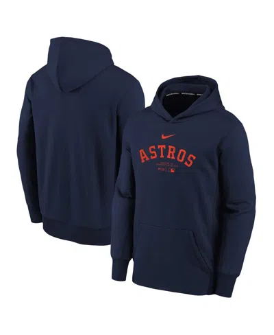 Nike Kids' Big Boys And Girls Navy Houston Astros Authentic Collection Performance Pullover Hoodie