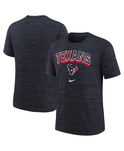 Nike Kids' Big Boys And Girls Navy Houston Texans Sideline Velocity Performance T-shirt In Blue