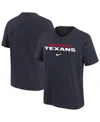 Nike Youth  Navy Houston Texans Team Wordmark T-shirt In Blue