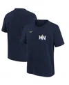 Nike Big Boys And Girls Navy Minnesota Twins 2024 City Connect Wordmark T-shirt In Navy