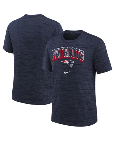 Nike Kids' Big Boys And Girls Navy New England Patriots Sideline Velocity Performance T-shirt In Blue
