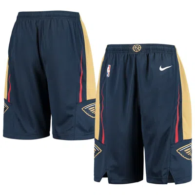 Nike Kids' Big Boys And Girls Navy New Orleans Pelicans 2020/21 Swingman Shorts