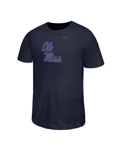 Nike Kids' Youth  Navy Ole Miss Rebels Legend Color Pop Performance T-shirt In Blue