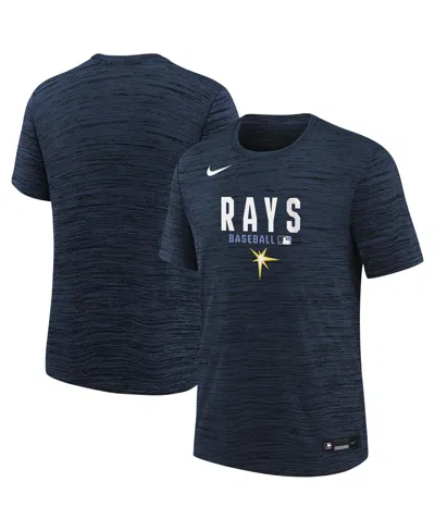 Nike Big Boys And Girls Navy Tampa Bay Rays Authentic Collection Velocity Dri-fit T-shirt In Gray