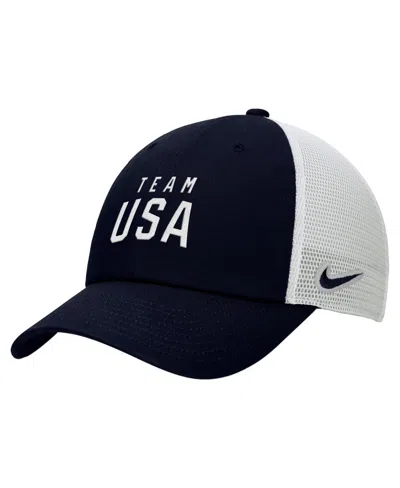 Nike Kids' Big Boys And Girls Navy Team Usa Club Adjustable Hat In Blue