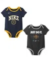 Nike Big Boys And Girls Navy/black Denver Nuggets Just Do It Bodysuit Set 2-pack
