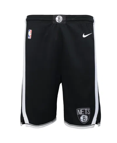 Nike Kids' Big Boys And Girls  Black Brooklyn Nets Swingman Performance Shorts Â Icon Edition