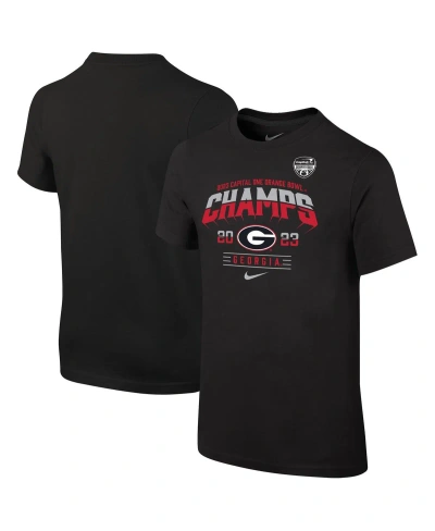 Nike Kids' Big Boys And Girls  Black Georgia Bulldogs 2023 Orange Bowl Champions Locker Room T-shirt