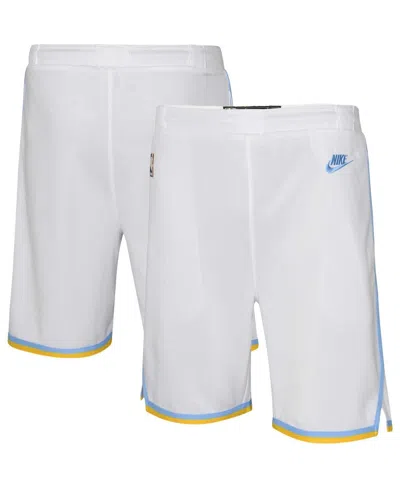Nike Kids' Big Boys And Girls  White Los Angeles Lakers Hardwood Classics Swingman Shorts