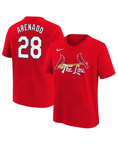 Nike Kids' Big Boys And Girls Nolan Arenado Red St. Louis Cardinals 2024 City Connect Name Number T-shirt