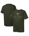 Nike Big Boys And Girls Olive Atlanta Falcons 2025 Salute To Service Sideline Dri-fit T-shirt In Green