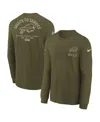 Nike Big Boys And Girls Olive Buffalo Bills 2025 Salute To Service Sideline Dri-fit Long Sleeve T-shirt In Green