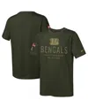 Nike Big Boys And Girls Olive Cincinnati Bengals 2025 Salute To Service Sideline Dri-fit T-shirt In Gray